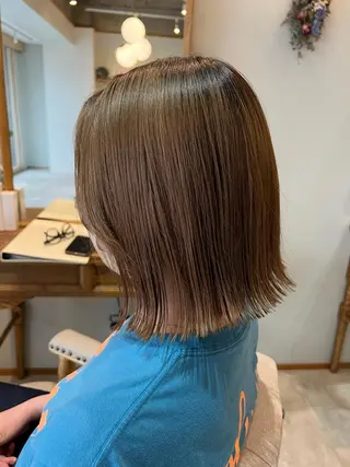 ミディアム ぱつボブ/ ショート/YUKIのヘアスタイル