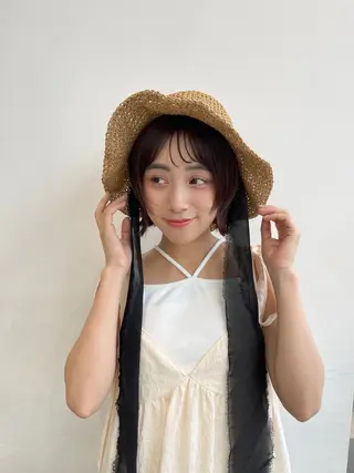 ショート カラー ヘアアレンジ 愛莉/ラベンダー/ ベージュ/ブラウンのヘアスタイル