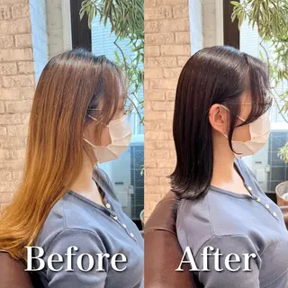 ミディアム パーマ モテ前髪 タゴメ シンヤのヘアスタイル