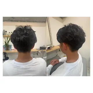 パーマ メンズ レイヤーカット・ 縮毛矯正 星野のヘアスタイル