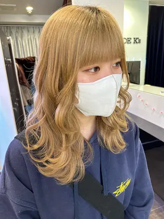 セミロング レイヤー/ハイトーン ROKUのヘアスタイル