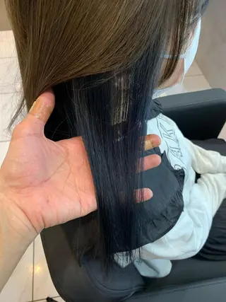 ロング カラー 透明感/ブリーチ縮毛 /髪質改善/星野純一のヘアスタイル