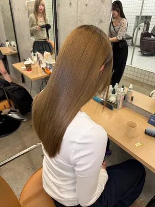 ロング 髪質改善×縮毛矯正× 艶カラー　吉原和磨のヘアスタイル
