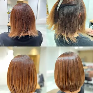 ショート パーマ Aile所属・酸性ストレート／カラ ー/山下高明のヘアスタイル