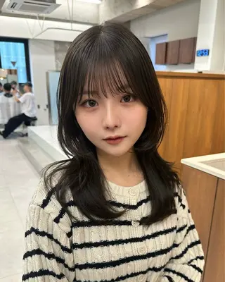 ロング カラー SALOWIN原宿AROA店所属・顔まわり神カット✂︎ 齋藤雄大【表参道】のヘアスタイル