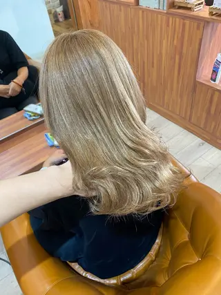 セミロング カラー 縮毛矯正とレイヤー /杉村凜汰郎のヘアスタイル