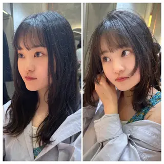 ミディアム カラー 🛑柔らか透明感 カラー🛑大谷のヘアスタイル