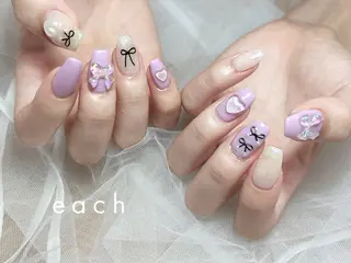 ネイル 𝒆𝒂𝒄𝒉 kanako 🕊のネイルデザイン