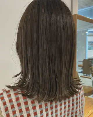 ミディアム カラー 鈴木弥月/透明感カラ ー/ボブ/髪質改善のヘアスタイル