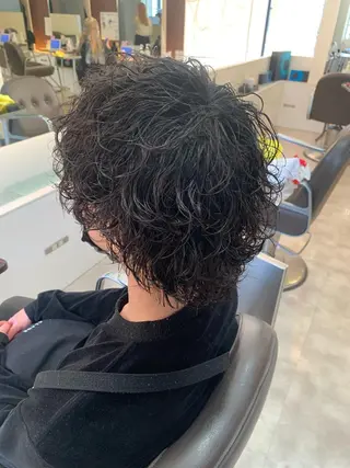 ミディアム メンズ メンズパーマ/難波/ 心斎橋　室園亮佑のヘアスタイル