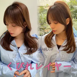 セミロング レイヤー×顔周 り×髪質改善/MIUのヘアスタイル