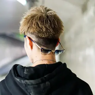 ショート カラー パーマ メンズ シースルーマッシュ/ メンズ/KYOHEIのヘアスタイル