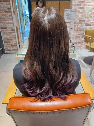 ロング パーマ/イルミナ カラー 三浦菜々子のヘアスタイル