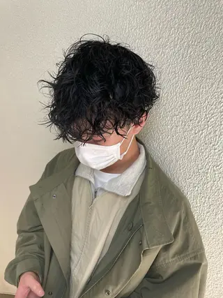ミディアム パーマ メンズ 辻堂メンズ特化 YU-YAのヘアスタイル