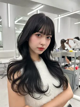 セミロング 前髪顔まわりカット 🌈中村海聖のヘアスタイル