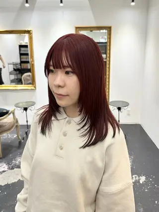 セミロング カラー REAL 心斎橋所属・ブリーチ/ベージュ /ピンク🦋ナツミのヘアスタイル