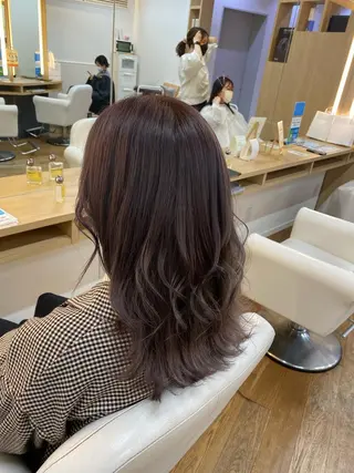 セミロング カラー ヘアアレンジ 韓国ヘア sasugaのヘアスタイル