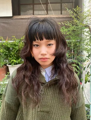 ミディアム カラー パーマ 名古屋栄/ブリーチ/ ボブ🧃木下桃嘉のヘアスタイル