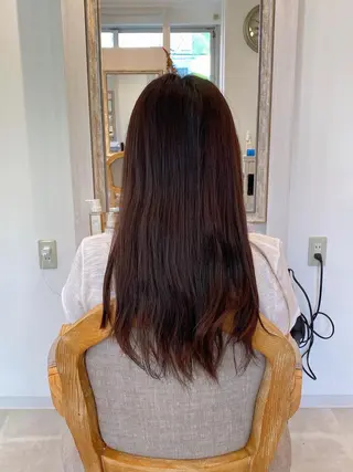 ロング カラー ブリーチなし✨艶髪 カラー𓃲YAGIのヘアスタイル