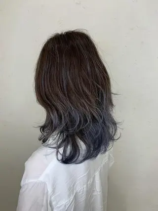 セミロング カラー 白髪ぼかし/ 艶カラー🌿斎藤相慶のヘアスタイル