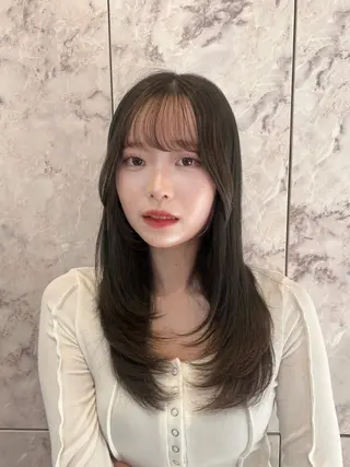 セミロング 🎀しゅな/韓国 レイヤー/透明感♡のヘアスタイル