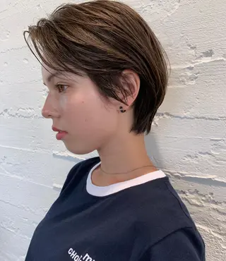 ショート カラー SALOWIN表参道　arist店所属・柔らか透け感カラー 🌿ムロヤリョウスケのヘアスタイル