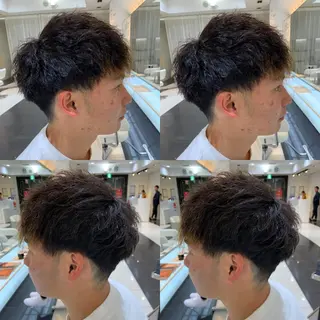 ショート パーマ メンズ 赤み消しカラー /透明感カラー 上長のヘアスタイル