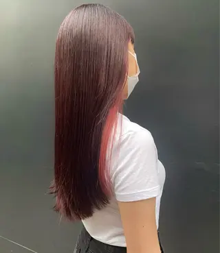 ロング カラー ボブ／レイヤー／艶 🦕risa  森下のヘアスタイル