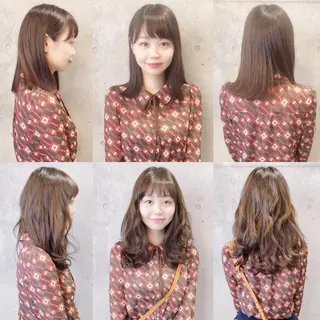 セミロング カラー パーマ ヘアアレンジ キッズ ネイル マツエク・マツパ ACHFILO モデル募集のヘアスタイル
