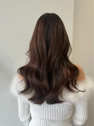 ロング 韓国ヘア レイヤーカットのヘアスタイル