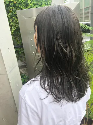 ミディアム カラー ヘアアレンジ ブリーチなしで透明感 艶カラー【Ryo】のヘアスタイル