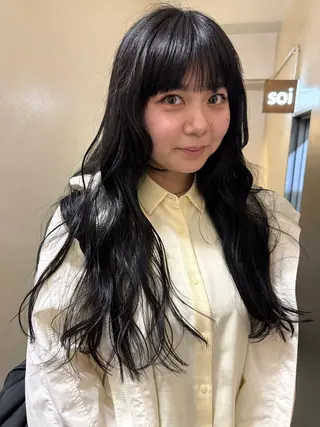 ロング カラー 森貴裕/ベージュ/ パーマ/オリーブのヘアスタイル