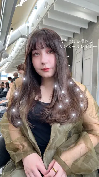 ロング ♥️透明感×抜け感 ベージュ/佑珠♥️のヘアスタイル