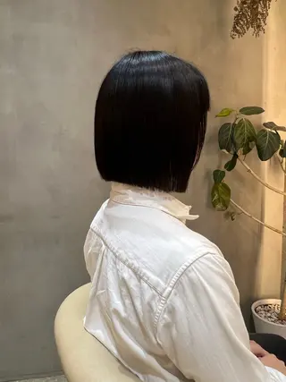 ショート カラー ボブ/巻ける縮毛矯正 /韓国レイヤーはなのヘアスタイル