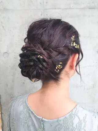 セミロング ヘアアレンジ ヘアアレンジ/透明感 カラー/AKARIのヘアスタイル