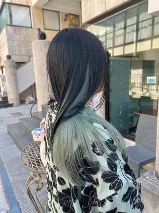 セミロング カラー 色落ちまで可愛い 透明感🔅KANTAのヘアスタイル