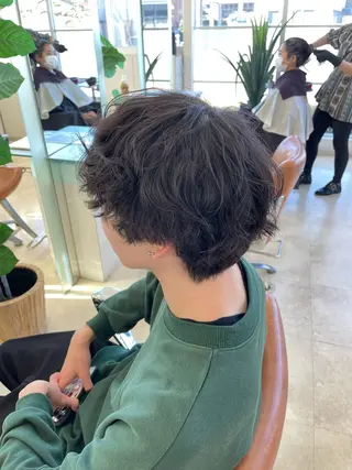 ショート パーマ メンズ 大宮｜メンズカット ダブルカラー｜パーマのヘアスタイル