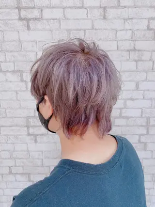 ショート カラー ヘアアレンジ メンズ ブリーチなし艶カラー 東家のヘアスタイル