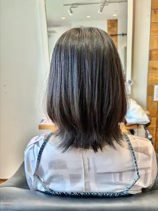 ミディアム 秋山知穂🌸縮毛矯正 ショートお任せ🌸のヘアスタイル