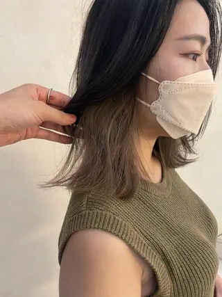 ショート カラー ケアブリーチ/ エクステ/レイヤーのヘアスタイル