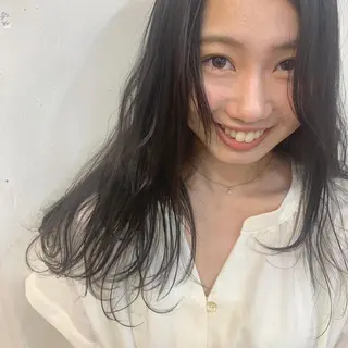 ロング カラー パーマ ヘアアレンジ 透明感color 🥣suzunaのヘアスタイル