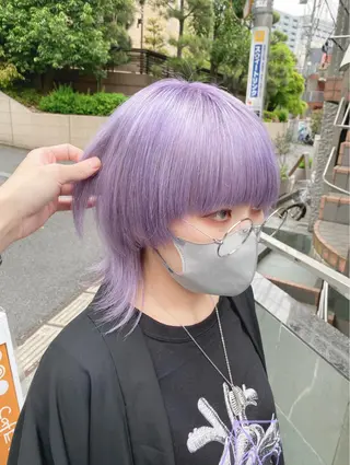 ロング カラー パーマ ヘアアレンジ メンズ キッズ ネイル マツエク・マツパ アイブロウ 🐺ウルフ×ハイトー ン🖤Yukinoのヘアスタイル