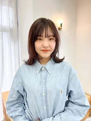 ミディアム カラー こっくりカラー/艶髪 /amy.山口瑞稀のヘアスタイル