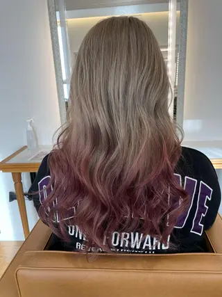 セミロング ブリーチ毛矯正.髪質 改善.髪にドラマをのヘアスタイル