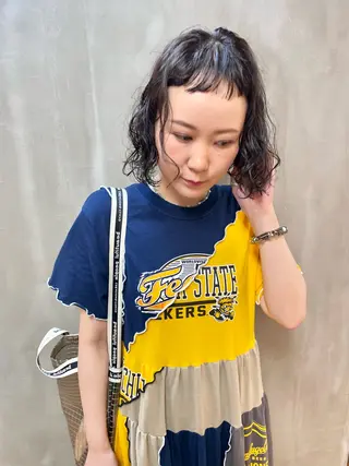 ミディアム カラー パーマ ヘアアレンジ メンズ キッズ tatsumi/ボブ ウルフ/レイヤーのヘアスタイル