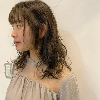 セミロング カラー 似合わせカットカラー ♡佐藤捺美のヘアスタイル