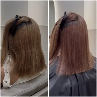 ミディアム ✨美髪矯正/レイヤー 髪質改善天王寺はやとのヘアスタイル