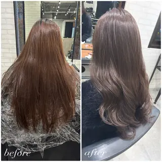 ロング カラー ヘアアレンジ kei/透明感カラー /ベージュ/髪質改善のヘアスタイル