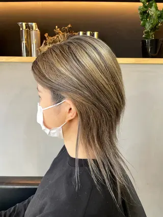 ミディアム カラー SHINYA シンヤヘアーズのヘアスタイル