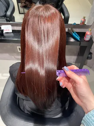セミロング カラー ✨感動の美髪矯正✨ 💜momoka💜のヘアスタイル